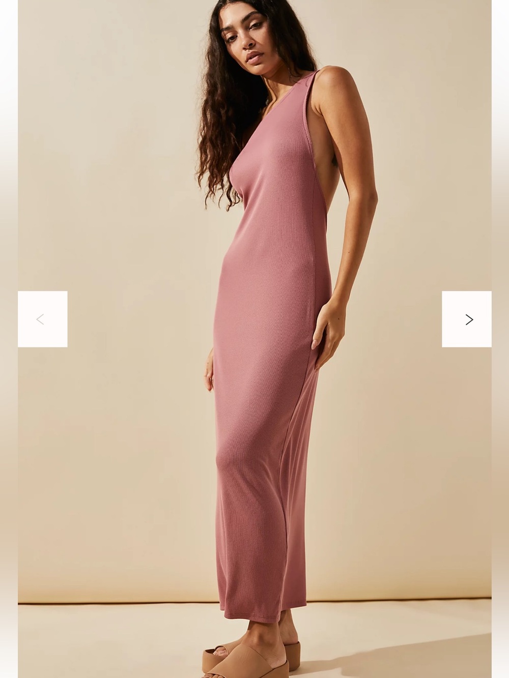 Free People Beach Saturday Night Midi Dress XS Pink Mauve One Shoulder Bodycon - Picture 4 of 14